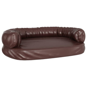 Letto per Cani Ergonomica Gommapiuma Marrone 75x53cm Similpelle 171320