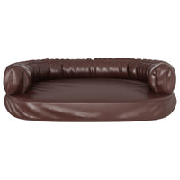 Letto per Cani Ergonomica Gommapiuma Marrone 75x53cm Similpelle 171320