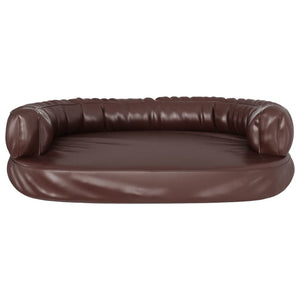 Letto per Cani Ergonomica Gommapiuma Marrone 75x53cm Similpelle 171320