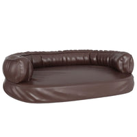 Letto per Cani Ergonomico Gommapiuma Marrone 88x65cm Similpelle 171321