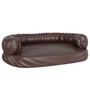 Letto per Cani Ergonomico Gommapiuma Marrone 88x65cm Similpelle 171321