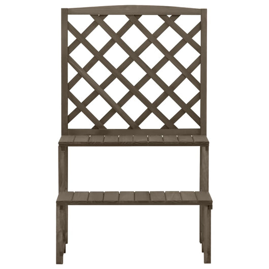 Fioriera con Traliccio Grigio 70x42x115 cm in Massello di Abete cod mxl 78450