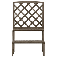 Fioriera con Traliccio Grigio 70x42x115 cm in Massello di Abete 316414