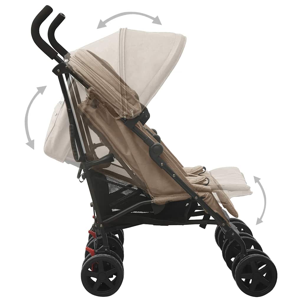 Passeggino Gemellare Grigio Talpa in Acciaio cod mxl 77559
