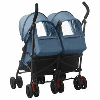 Passeggino Gemellare Blu Marino in Acciaio 10238