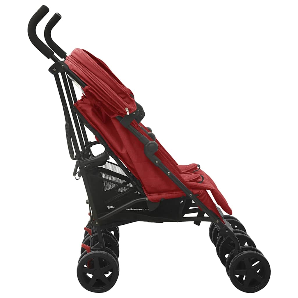 Passeggino Gemellare in Acciaio Rosso 10239