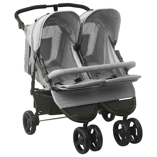 Passeggino Gemellare Grigio Chiaro in Acciaio cod mxl 69099