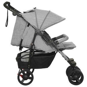 Passeggino Gemellare Grigio Chiaro in Acciaio cod mxl 69099