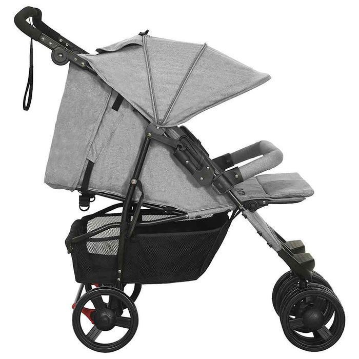 Passeggino Gemellare Grigio Chiaro in Acciaio cod mxl 69099
