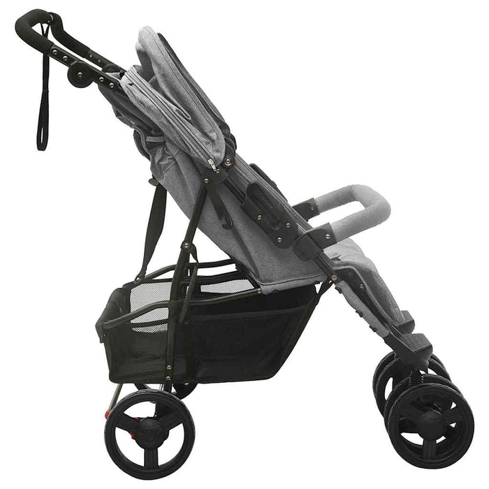 Passeggino Gemellare Grigio Chiaro in Acciaio cod mxl 69099