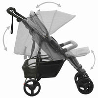Passeggino Gemellare Grigio Chiaro in Acciaio cod mxl 69099