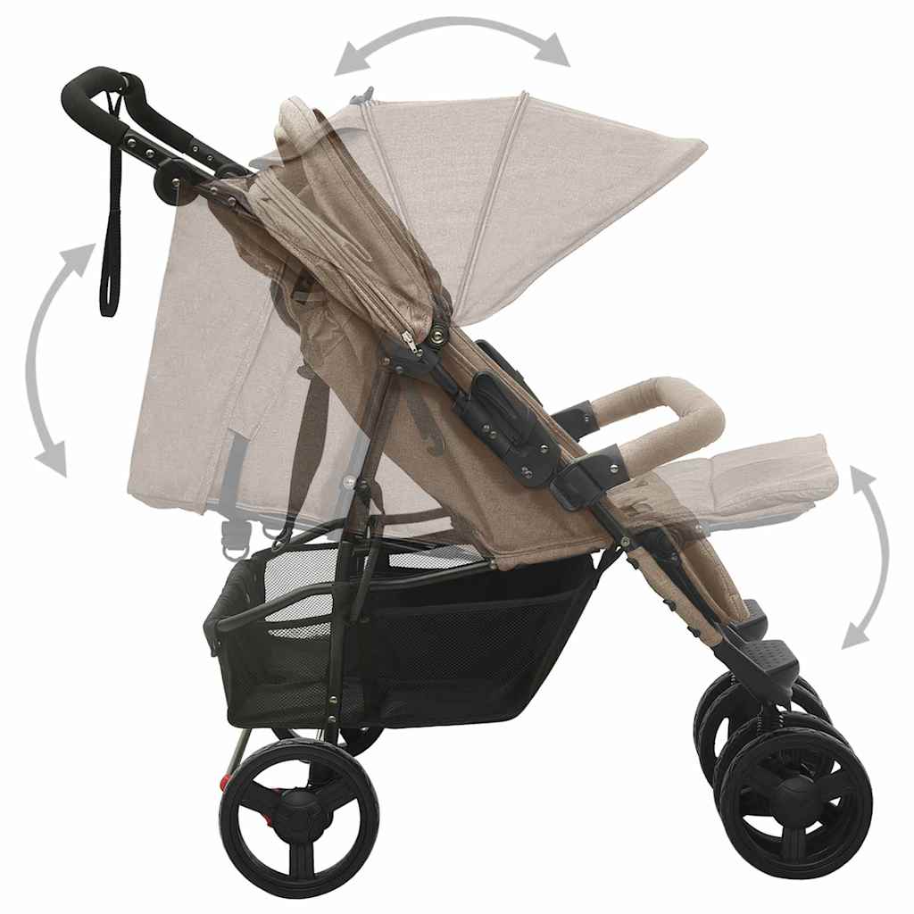 Passeggino Gemellare Grigio Talpa in Acciaio cod mxl 72277