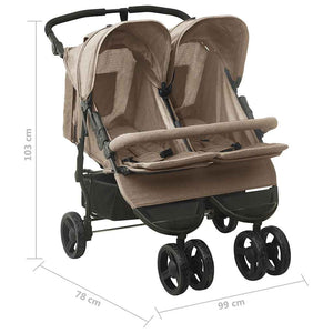Passeggino Gemellare Grigio Talpa in Acciaio cod mxl 72277