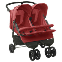 Passeggino Gemellare Rosso in Acciaio cod mxl 61256