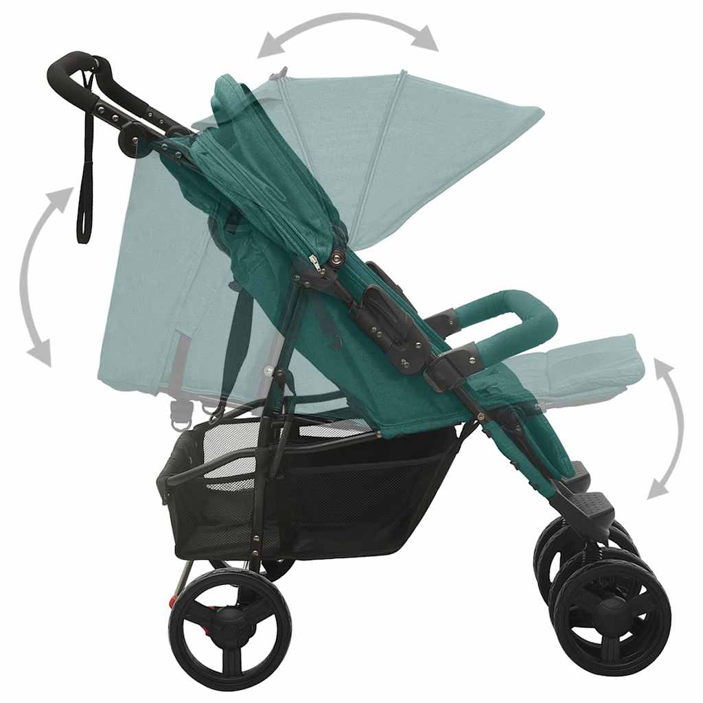Passeggino Gemellare Verde in Acciaio cod mxl 60216
