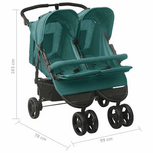 Passeggino Gemellare Verde in Acciaio cod mxl 60216