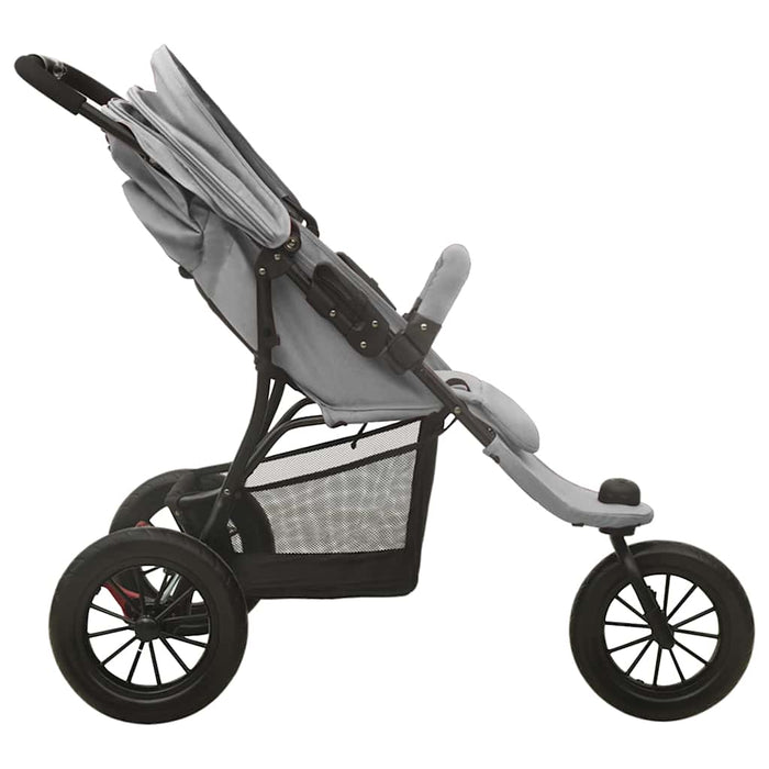 Passeggino Gemellare Grigio Chiaro in Acciaio cod mxl 71970
