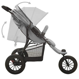 Passeggino Gemellare Grigio Chiaro in Acciaio cod mxl 71970