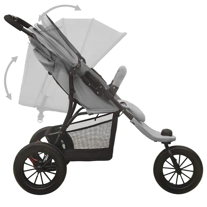 Passeggino Gemellare Grigio Chiaro in Acciaio cod mxl 71970