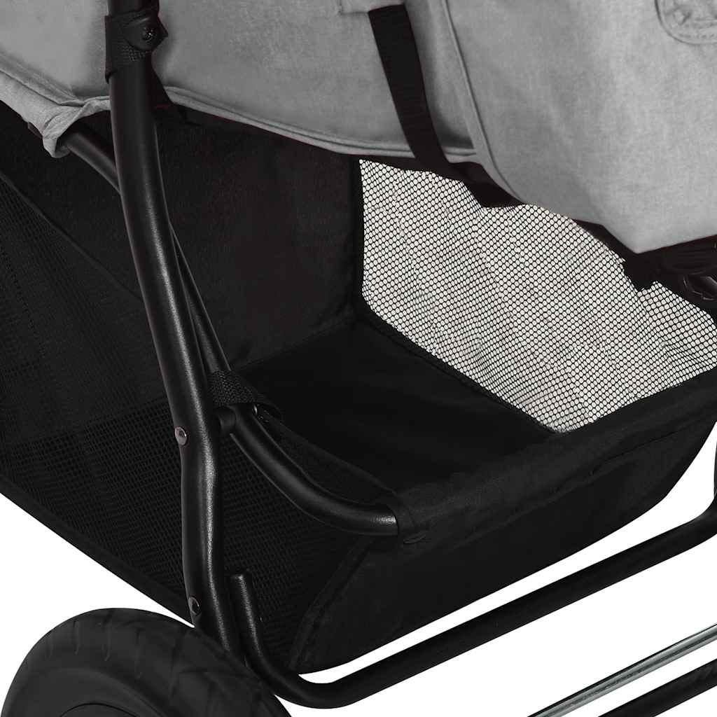 Passeggino Gemellare Grigio Chiaro in Acciaio 10259