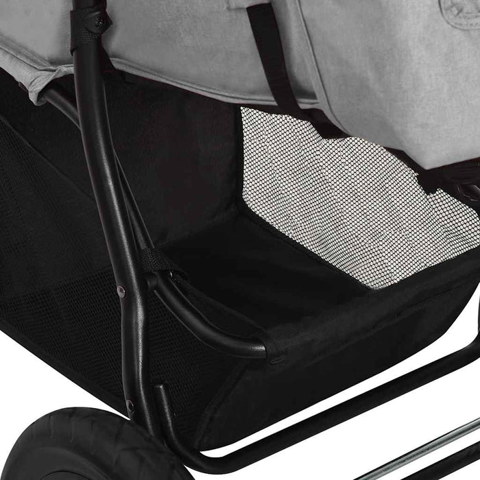 Passeggino Gemellare Grigio Chiaro in Acciaio 10259