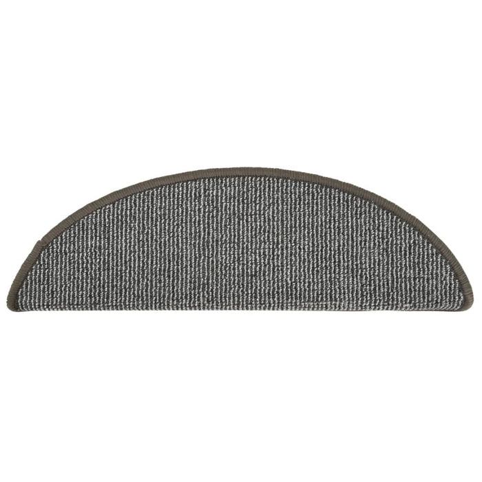 Tappetini per scale 15 pz 56x17x3 cm Grigio Semicircolari 149846