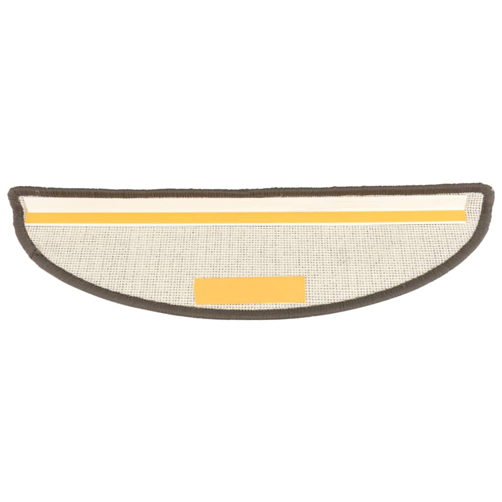 Tappetini per scale 15 pz 56x17x3 cm Grigio Semicircolari 149846