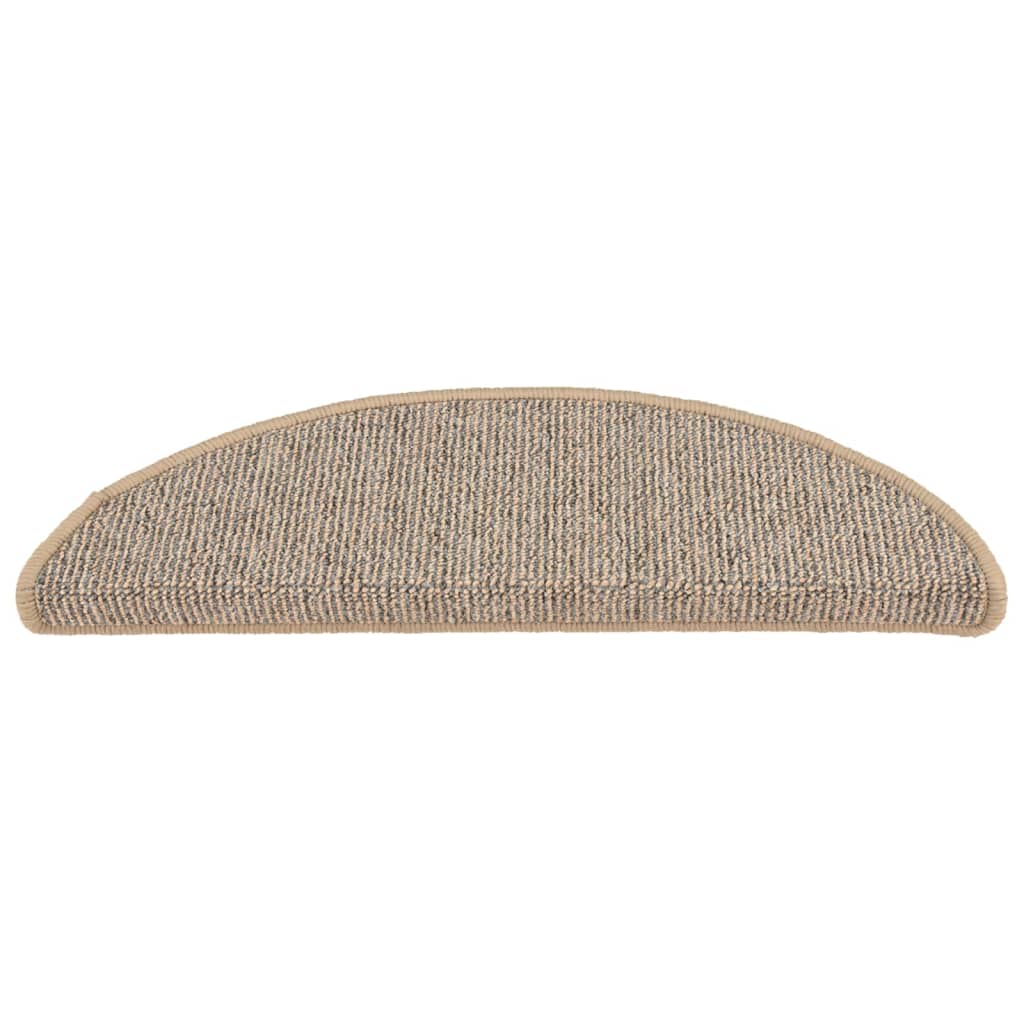 Tappetini per scale 15 pz 56x17x3 cm Marrone Semicircolari 149847