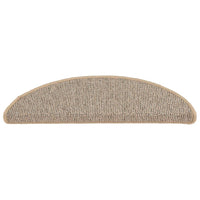 Tappetini per scale 15 pz 56x17x3 cm Marrone Semicircolari 149847