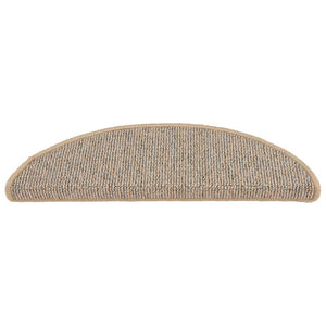 Tappetini per scale 15 pz 56x17x3 cm Marrone Semicircolari 149847