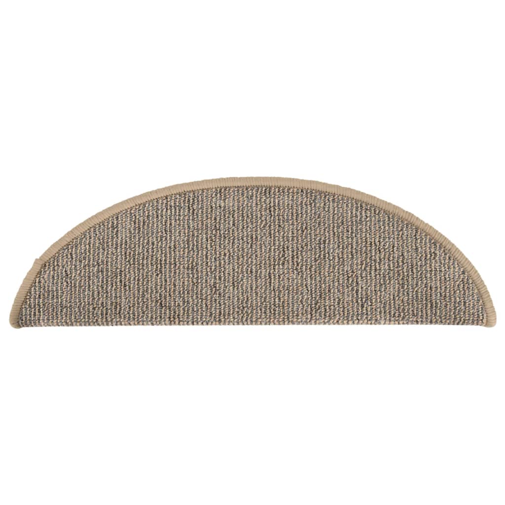 Tappetini per scale 15 pz 56x17x3 cm Marrone Semicircolari 149847