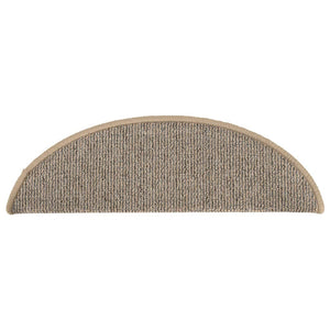 Tappetini per scale 15 pz 56x17x3 cm Marrone Semicircolari 149847