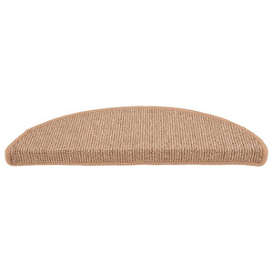 Tappetini per scale 15 pz 56x17x3 cm Marrone chiaro Semicircolari 149851