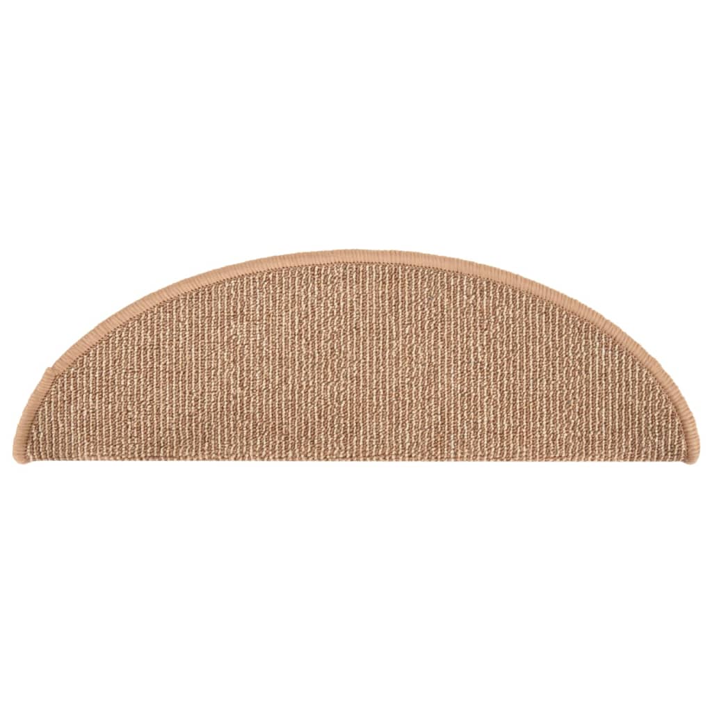 Tappetini per scale 15 pz 56x17x3 cm Marrone chiaro Semicircolari 149851