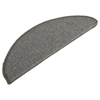 Tappetini per scale 15 pz 65x21x4 cm Grigio Semicircolari Grandi 149854