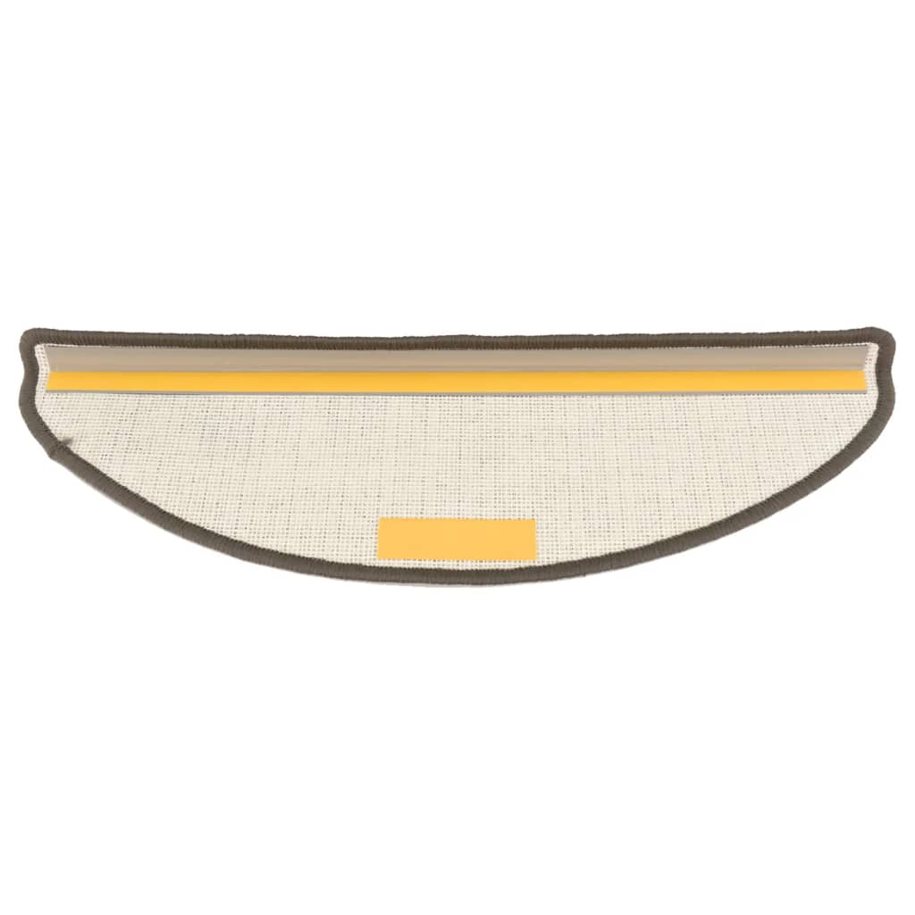 Tappetini per scale 15 pz 65x21x4 cm Grigio Semicircolari Grandi 149854