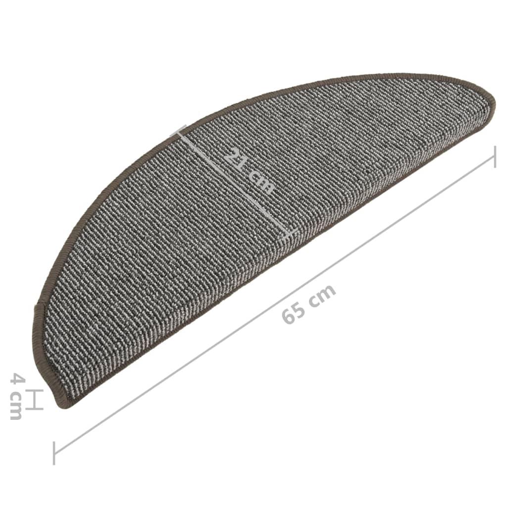 Tappetini per Scale 15 pz Grigi 65x21x4 cm