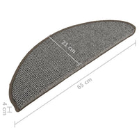 Tappetini per scale 15 pz 65x21x4 cm Grigio Semicircolari Grandi 149854