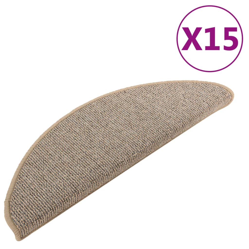 Tappetini per Scale 15 pz Grigi e Marroni 65x21x4 cm cod mxl 61195