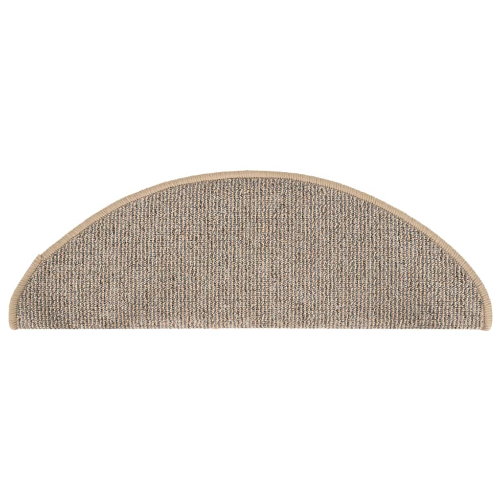 Tappetini per scale 15 pz 65x21x4 cm Marrone Semicircolari Grandi 149855