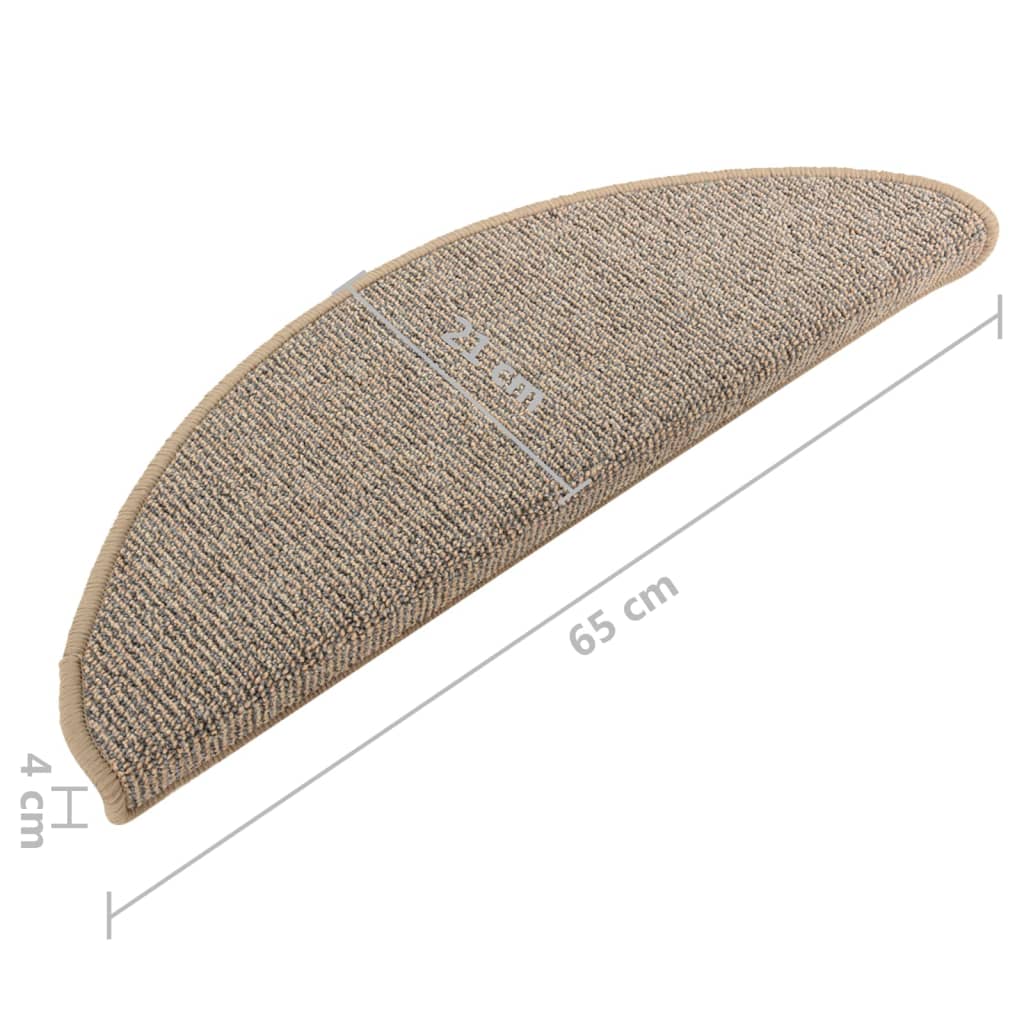 Tappetini per Scale 15 pz Grigi e Marroni 65x21x4 cm cod mxl 61195