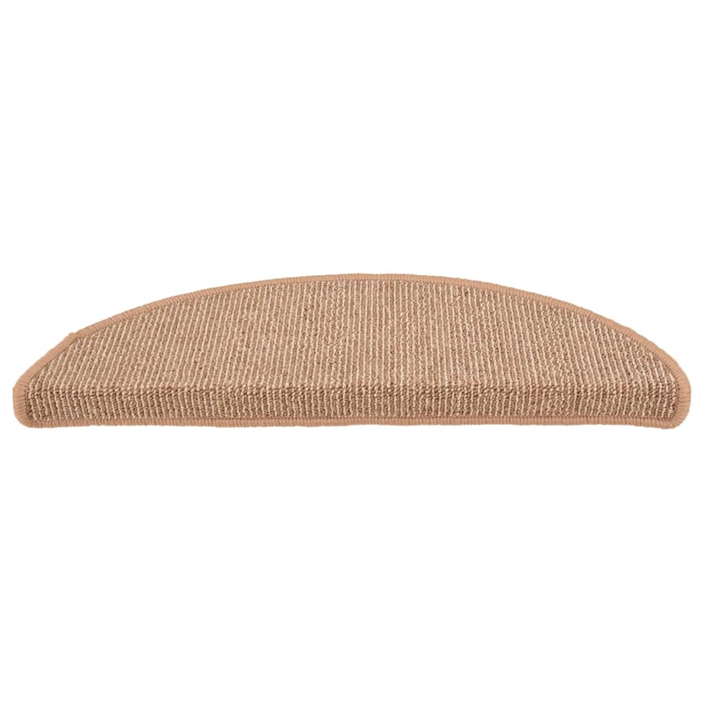 Tappetini per scale 15 pz 65x21x4 cm Marrone chiaro Semicircolari Grandi 149859