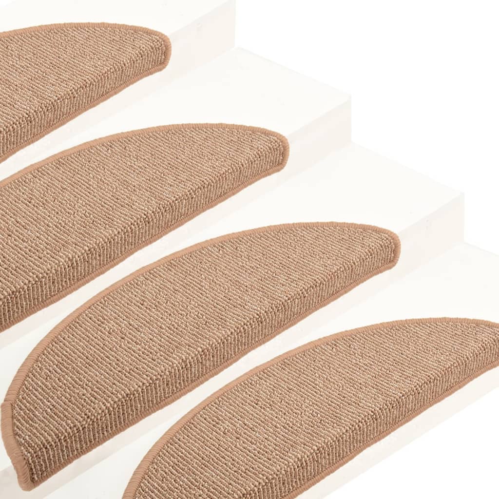 Tappetini per Scale 15 pz Marroni Chiaro 65x21x4 cm