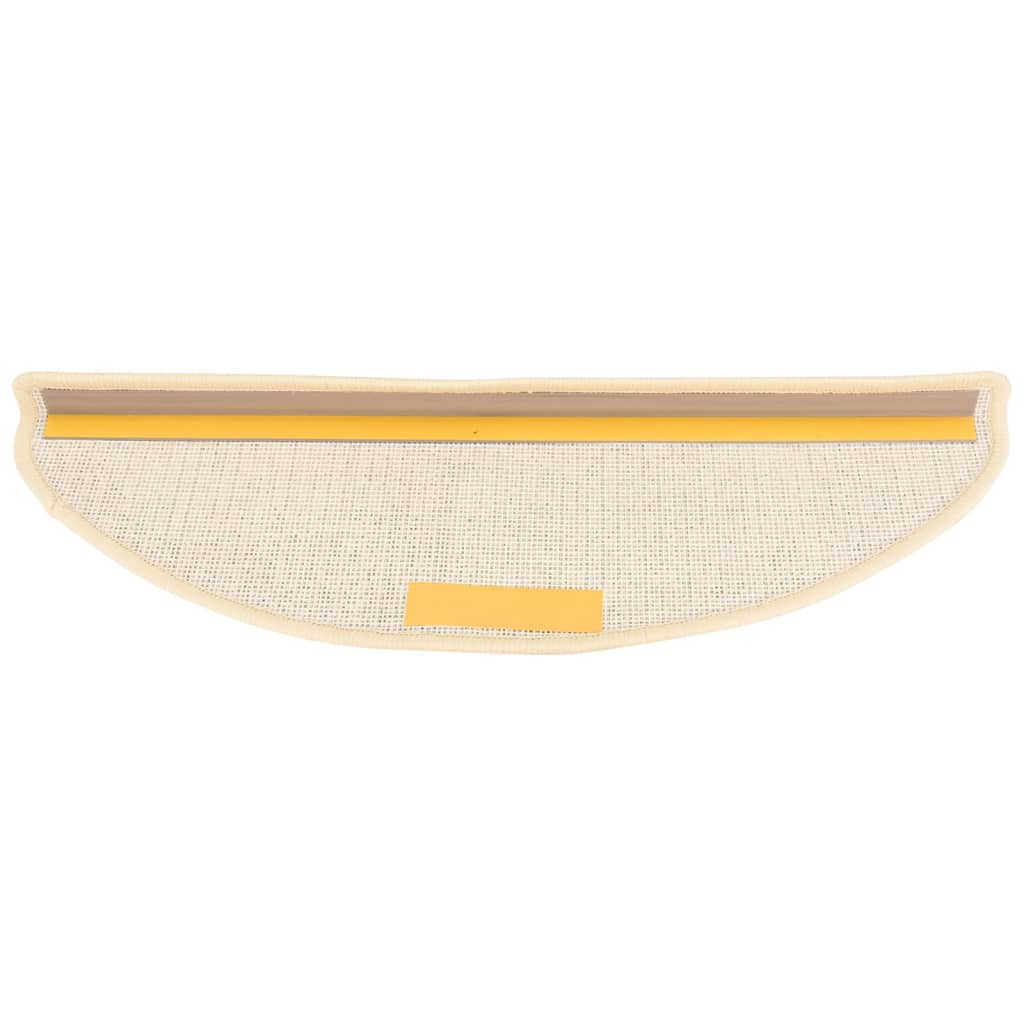 Tappetini per scale 15 pz 65x21x4 cm Bianco e Marrone Semicircolari Grandi 149860