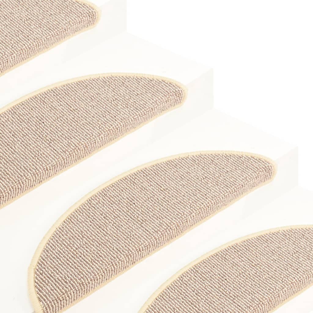 Tappetini per scale 15 pz 65x21x4 cm Bianco e Marrone Semicircolari Grandi 149860