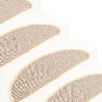 Tappetini per scale 15 pz 65x21x4 cm Bianco e Marrone Semicircolari Grandi 149860