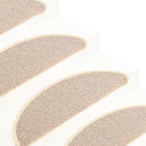 Tappetini per scale 15 pz 65x21x4 cm Bianco e Marrone Semicircolari Grandi 149860