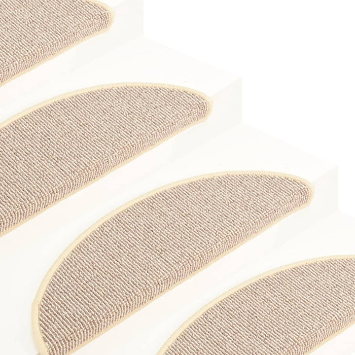 Tappetini per scale 15 pz 65x21x4 cm Bianco e Marrone Semicircolari Grandi 149860