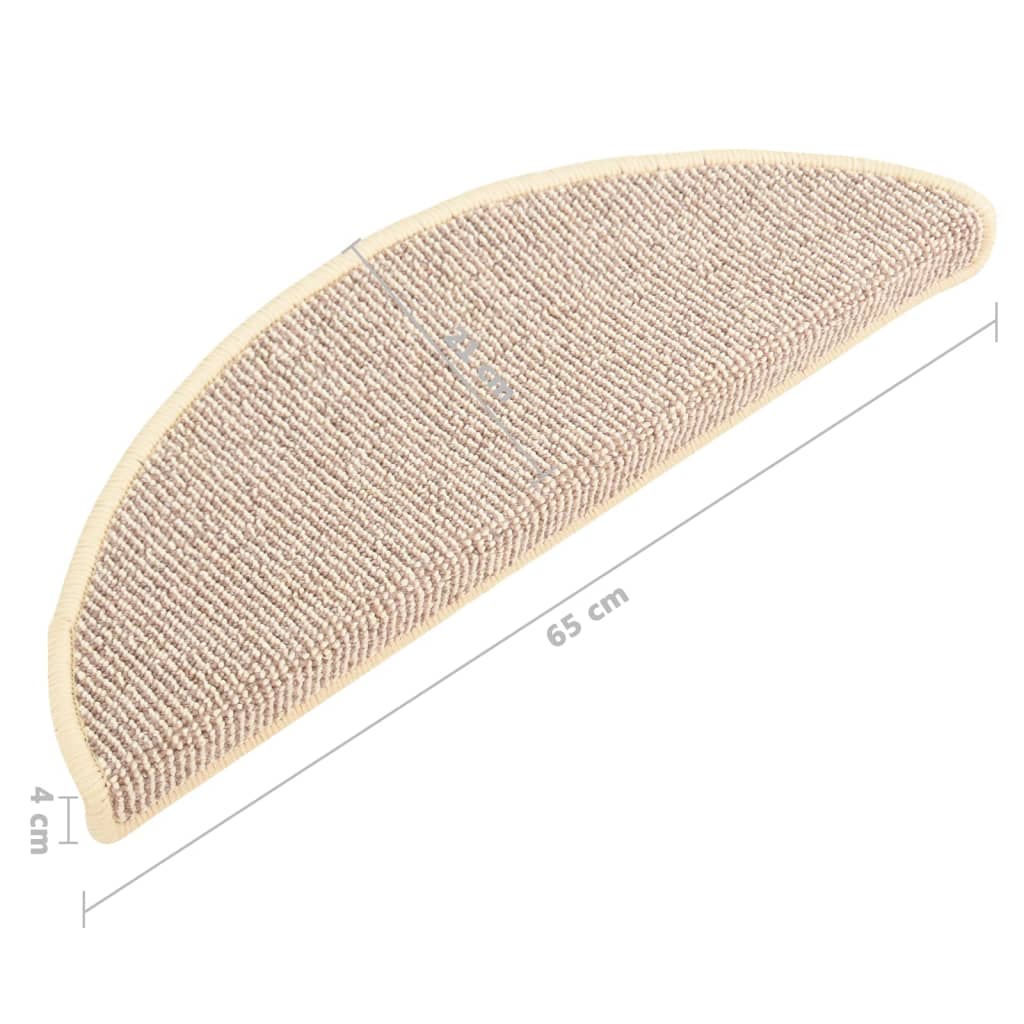 Tappetini per Scale 15 pz Bianchi e Marroni 65x21x4 cm
