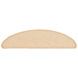 Tappetini per scale 15 pz 65x21x4 cm Crema Semicircolari Grandi 149861